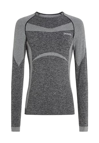 Protest Damen Thermoshirt PRTKOMBU Elastischer Stoff Dark Grey Melee M/L