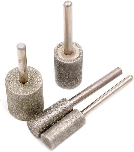 6 mm Schaft, 8–25 mm Zylindertyp, galvanisierter Diamant-Schleifkopf, Korund-Werkzeug, Jade-Schnitzgrate, Lapidar-Körnung, grober Bohrer, 10 mm feiner Sand