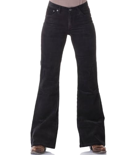 Bootcut Cordhose Damen schwarz Slim Fit (as3, Waist_Inseam, Numeric_27, Numeric_34, Schwarz)