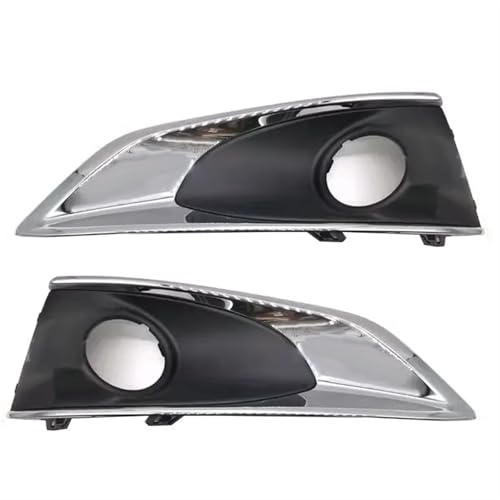 Frontgrills Für Peugeot 301 2017 2018 2019 Auto Außen Front Nebel Lampe Chrom Lünette Tagfahrlicht Auto Nebel Licht Kühlergrill Front Bumper Grille(Hight 1 Set)