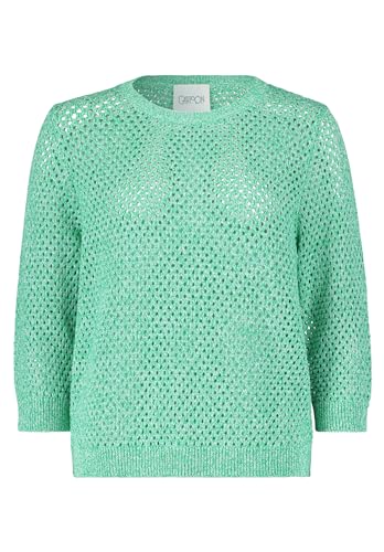 Cartoon Damen Strickpullover mit Rippbündchen Green/White,44