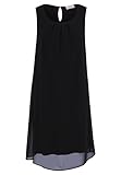 Cartoon Damen Sommerkleid ohne Arm Schwarz,44