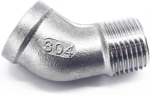 Rohrbogenverschraubung, 1 Stück Buchse auf Stecker 45 Grad Kupplung 304 Edelstahl Rohrverschraubung 1/4" 3/8" 1/2" 3/4" 1" 1-1/4" 1-1/2" 2"/Farbe/1/4