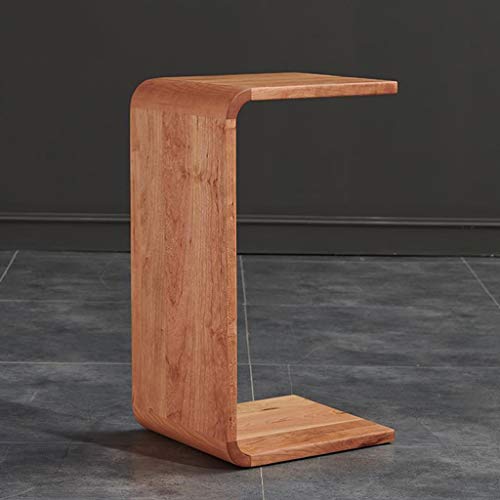 Exquisiter Couchtisch, Beistelltisch, Tee-Beistelltisch, C-Tisch, Couchtisch aus Holz, für Zuhause, Wohnzimmer, Büro, 2 Etagen, 35 x 30 x 62 cm, Beistelltisch, Tee-Beistelltisch (Farbe: Kirschholz)