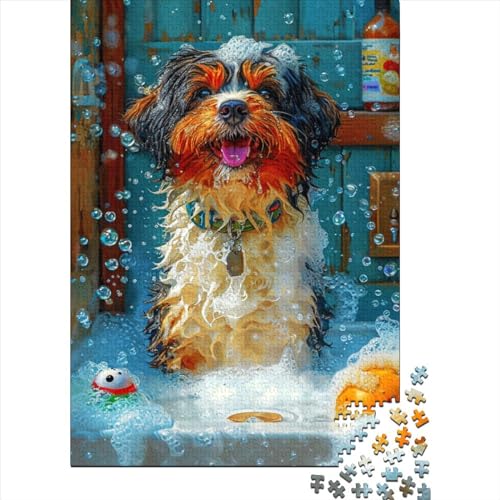 Tier-Fantasie-Hund-Puzzle 1000 Teile für Erwachsene, Holzpuzzle für Erwachsene, Puzzle für Erwachsene, Lernspiel, Herausforderungsspielzeug, 75 x 50 cm