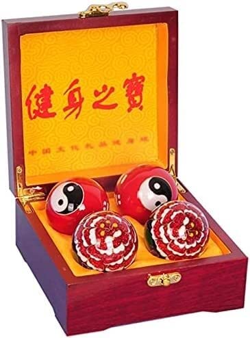 Handtherapiebälle, Massageball, Baoding-Bälle, Übungsbälle, chinesische Gesundheitsbälle mit Glockenspiel und Yin-Yang-Symbol, Gesundheitsbälle, Baoding-Bälle, stimulieren Akupressurpunkte, Massagebäl