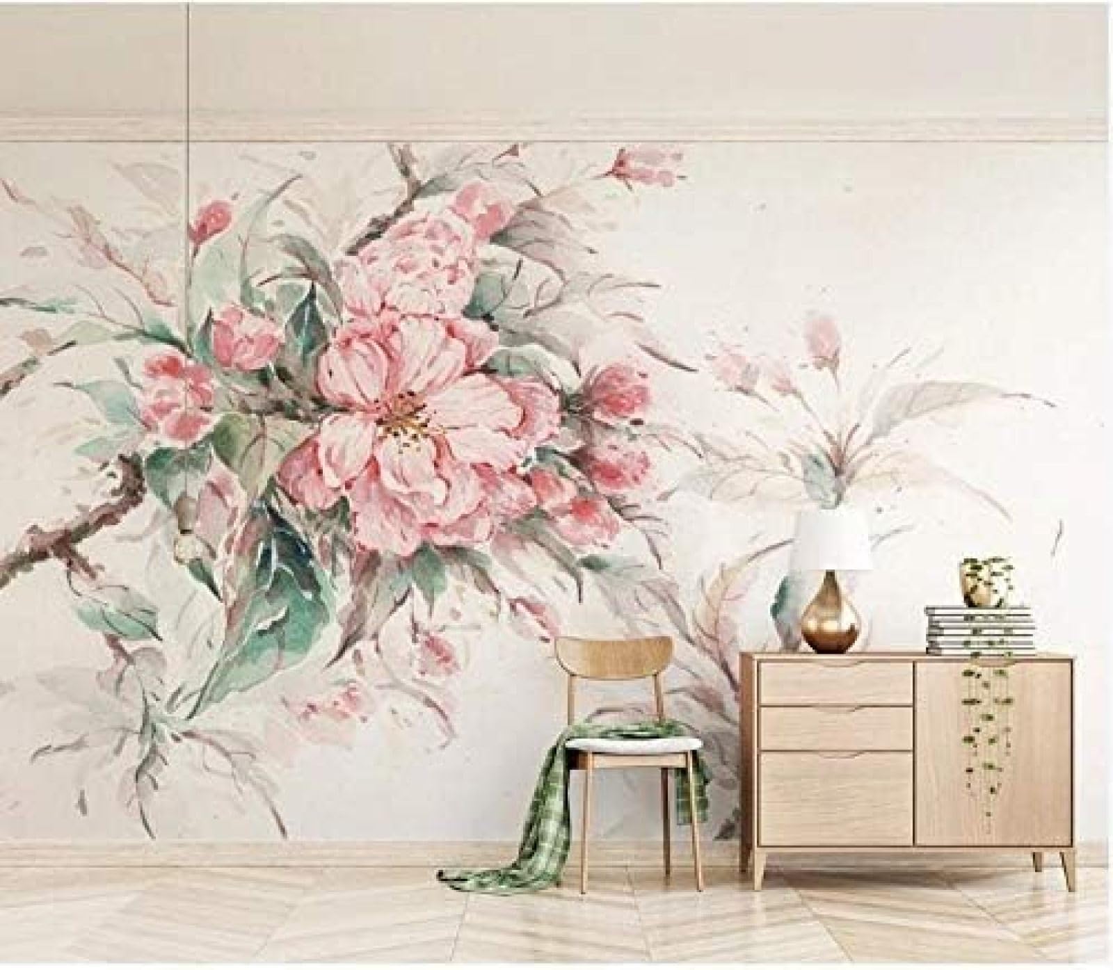 Rosa Kirschblüte 3D Tapeten Wanddekoration Fototapete Sofas Wohnzimmer Wandbild Schlafzimmer-200cm×140cm