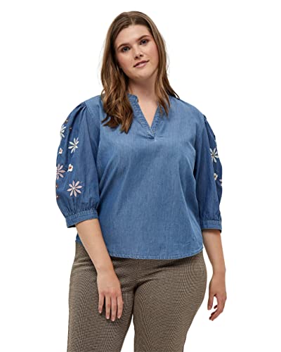 Peppercorn ,Women's ,Delara Curved Blouse, 9600 LIGHT BLUE WASH ,26