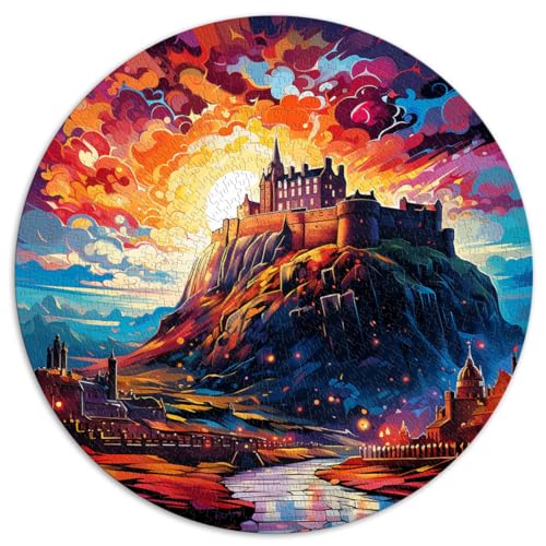 Puzzle für Edinburgh Castle, 1000 extragroße Teile, 26,5 x 26,5 Zoll, lustiges Puzzle für die ganze Familie, mit passendem Poster und Quizblatt