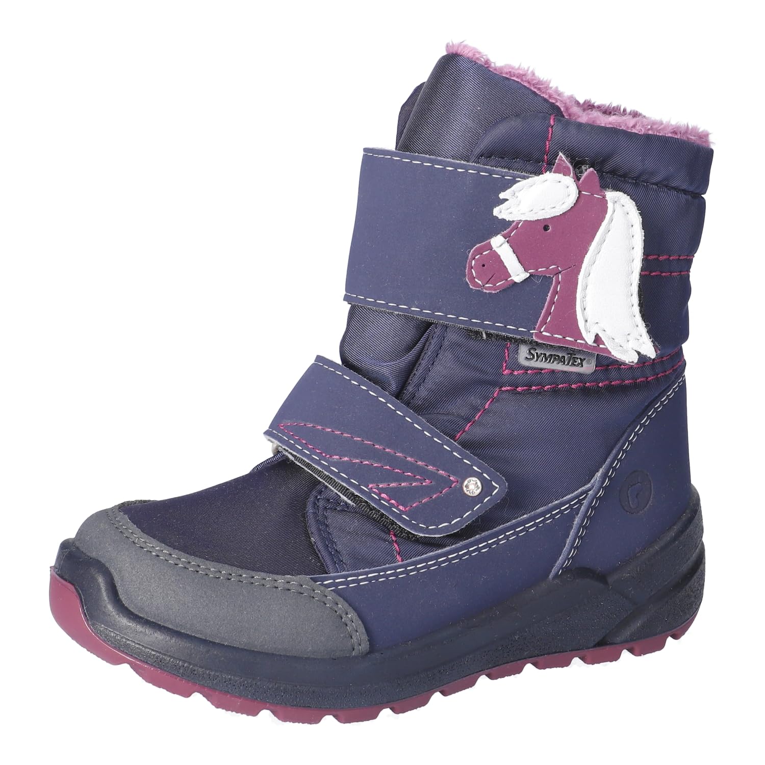 RICOSTA Mädchen Winterstiefel GAREI, Kinder Boots, Weite: Mittel, lose Einlage, Sympatex, waschbar, Outdoor-Kinderschuhe, Nautic/Marine (170), 32 EU