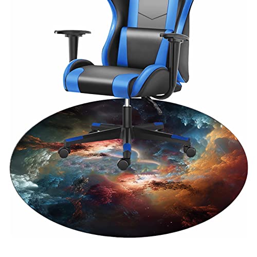 ALFAAL Bodenschutzmatte Bürostuhl Unterlage, Nicht -Slip Gaming Stuhl Teppich Stuhlunterlage Matte Runden Bodenmatte, Polyester, 0,6 cm Dicke (Color : E, Size : 140cm)