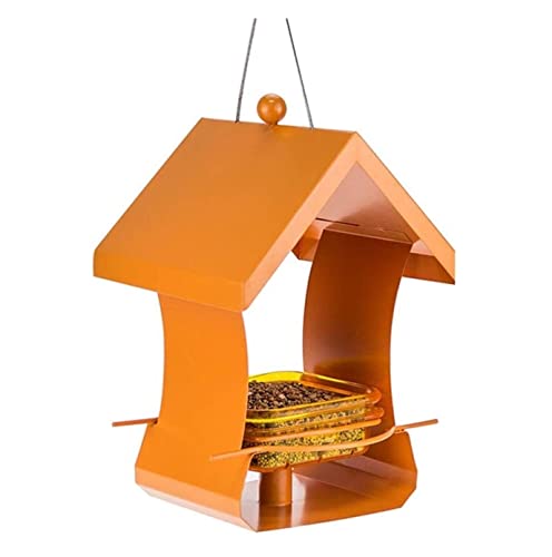 Vogelfutterspender Vogelfutterstation Meatl Bird Feeder Langlebiger Hängender Wildvogel-Feeder Für Die Gartenfütterung Im Freien(Orange)