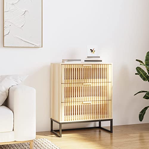 KLYEON Sideboard 60x30x75 cm Holzwerkstoff,Modernes Sideboard aus Holzwerkstoff mit Eisenbeinen für Wohnzimmer oder Schlafzimmer Aufbewahrungsschränke & Schließfächer