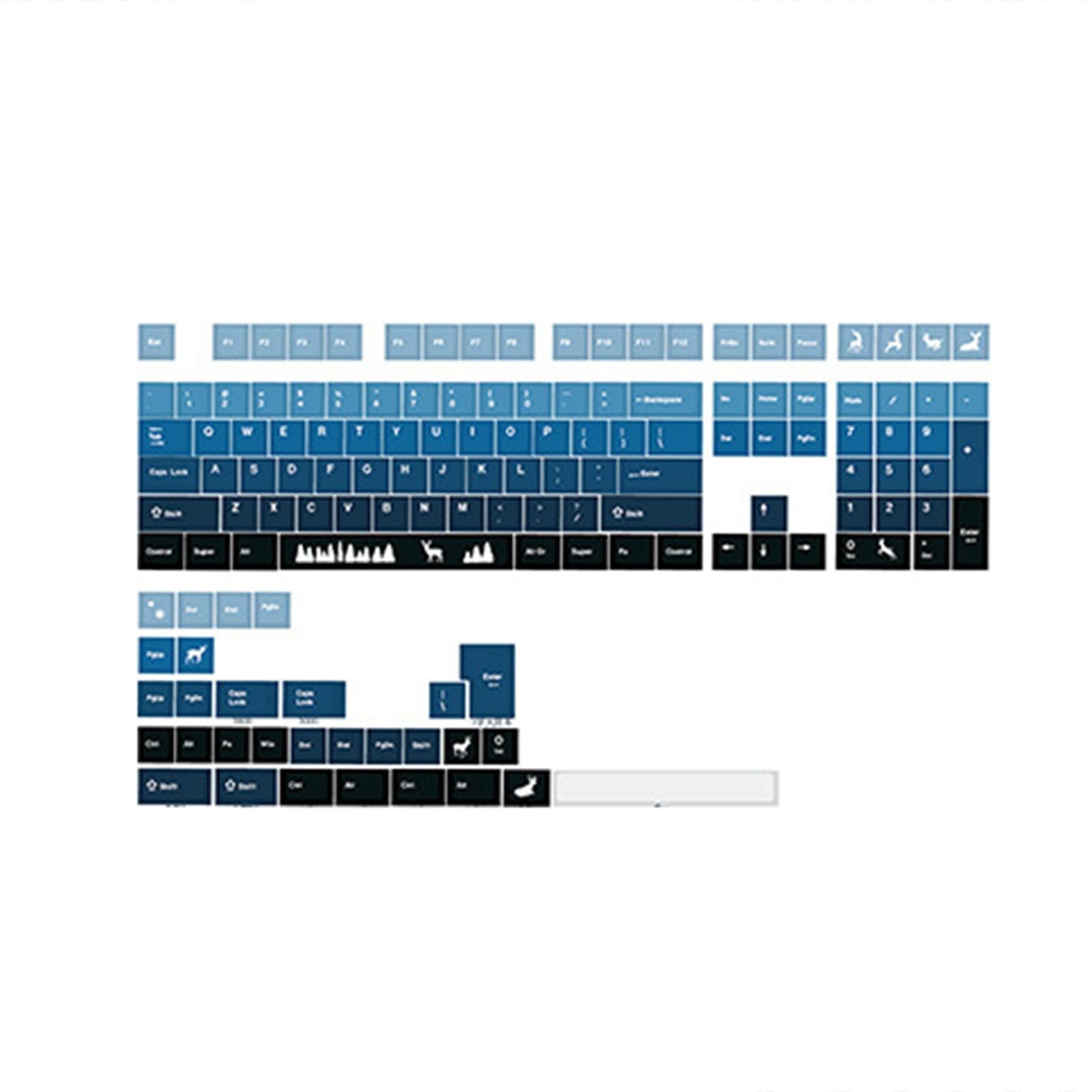 138 farbige fünfseitige PBT-Sublimationstastenkappen, XDA-Profil, PBT-Tastenkappen, Abdeckungs-Set, Farbsublimation, 138 Tastenkappen-Set