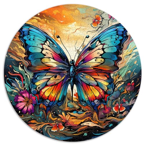 Puzzle für tropischen Schmetterling, 1000-teiliges Puzzle, Lernspiele, 26,5 x 26,5 Zoll, Puzzle-Wanddekoration mit passendem Poster und Quizblatt