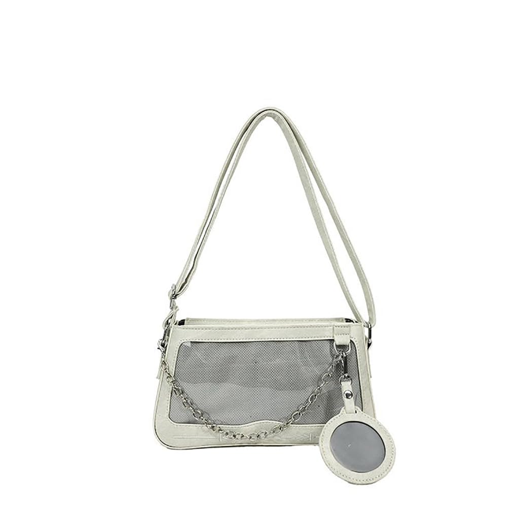 Lässige Damen-Umhängetasche, japanischer Stil, Umhängetasche, Schultasche, PU-Leder, Kuriertasche für Pin-Display, beige