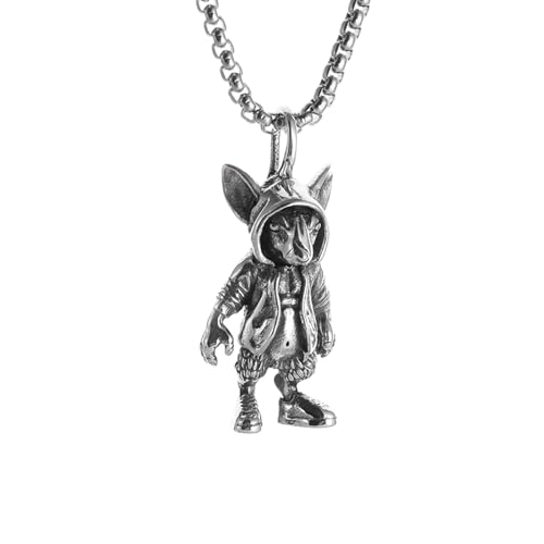 GZHENGZG Herrenhalsketten und Damenschmuck, altägyptische Mythologie, Gott des Anubis, Halskettenanhänger, männliche Rockparty, Amulett Hip Hop, Schmuckgeschenk