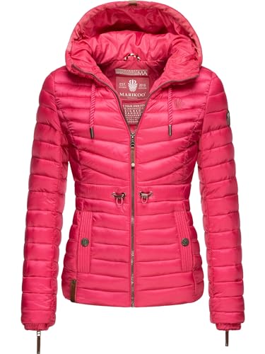 MARIKOO Damen Übergangsjacke Stepp-Jacke mit Kapuze Aniyaa Pink Gr. M