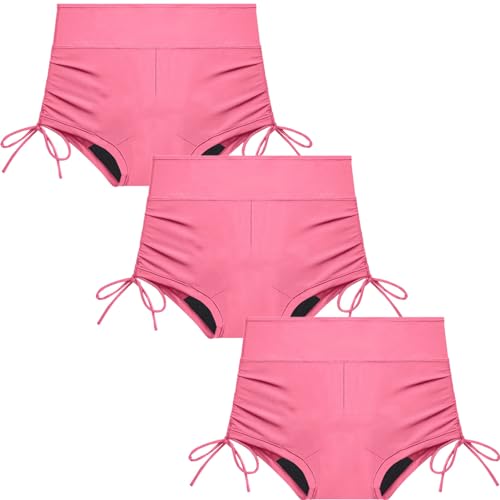 3pcs Bademode Zum Schwimmen Zeichenfolge, PeriodenunterschwäSche Starke Blutung Spurlos, Inkontinenz Slip Damen Perioden Hohe Taille