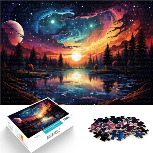 Puzzle-Geschenk: Bunte Landschaft unter dem Planeten. Puzzle für Erwachsene, 1000 Teile, anspruchsvolles, unterhaltsames Familienspiel, 1000 Teile (50 x 75 cm)