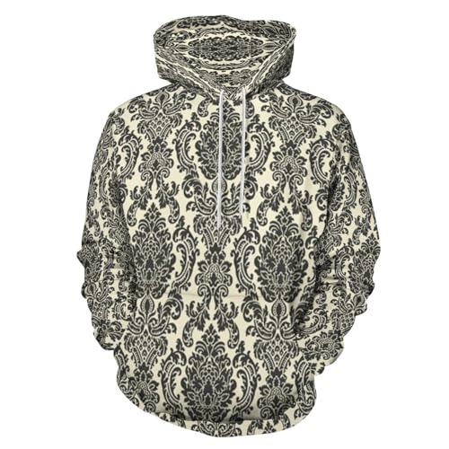 HABXNJF Kapuzen-Sweatshirt, Barock Hoodie, Mode Hoodie mit Tasche für Herren Damen, Barock, L