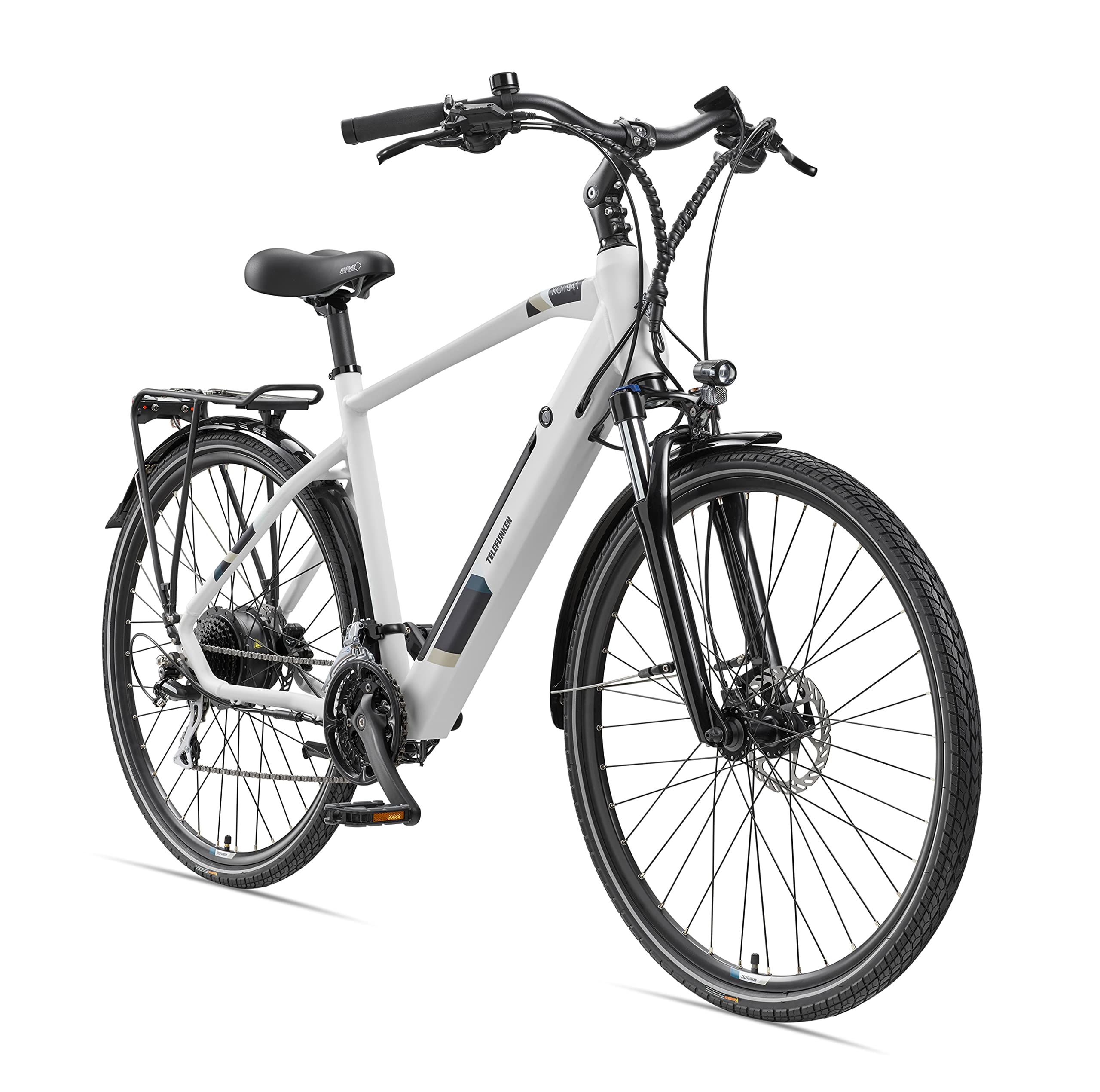 TELEFUNKEN E-Bike Herren Elektrofahrrad Alu 28 Zoll mit 24-Gang Shimano Acera Kettenschaltung, Pedelec Trekkingrad mit Hinterrad-Motor 250W 11,6 Ah, 36V Akku, XC941 Expedition