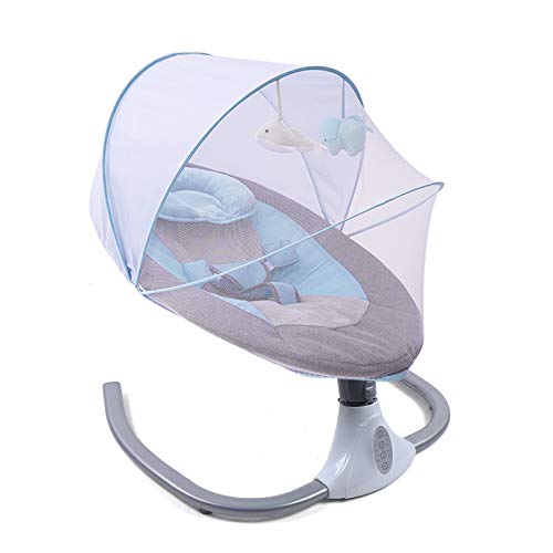 Babyschaukel, Elektrische Babybett Babywippe mit Beruhigenden Vier-Gang-Regelung&Musik Baby Schaukelstuhl Bluetooth für 0-12 Monate 3-12KG