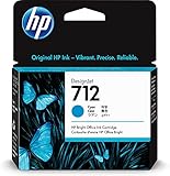 HP 712 Cyan 29 ml Original Druckerpatrone (3ED67A) mit originaler HP Tinte, für DesignJet T650, T630, T250, T230 & Großformatdrucker der Studio-Serie sowie den HP 713 DesignJet Druckkopf