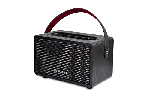 Aiwa MI-X100 Retro X Bluetooth-Lautsprecher (A2DP Bluetooth, Bluetooth, AVRCP Bluetooth, 40 W, High Fideliy Audiowiedergabe, aufregendes Bass Profil, AUX IN, 60 dB, TWS)