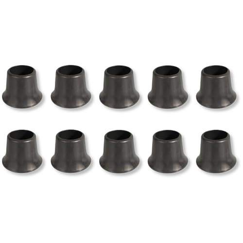 cyclingcolors 10x Stuhlbeinkappen Stuhlkappen Rund Fusskappen Kappen für Rundrohre mit großer Aufstellfläche Weich-PVC Schwarz, 30mm