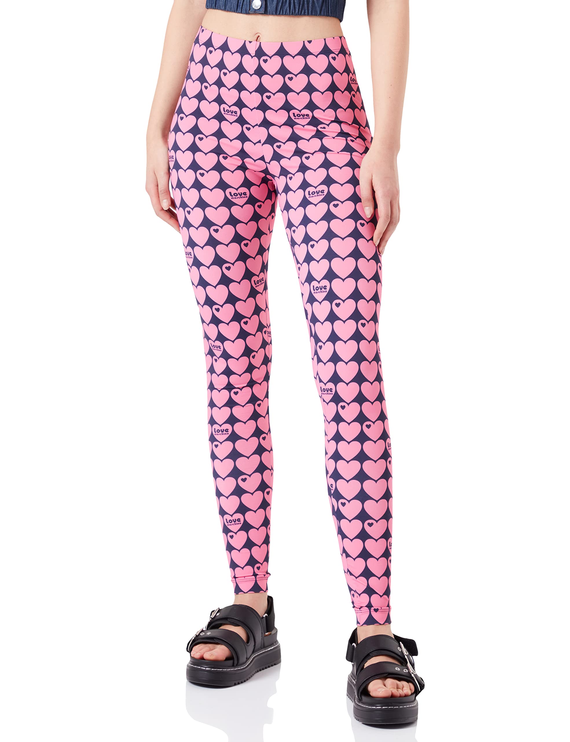 Love Moschino Women's Leggings Casual Pants, Blue Fuchsia, M