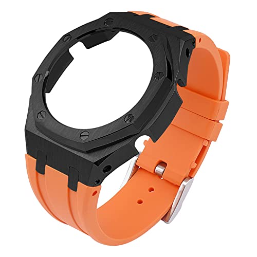 IOTUP 3. Generation, Gummiarmband, Edelstahl-Lünette für GA-2100 GA-2110 Uhrenarmband GA2100, Metall-Refit-Gehäuseadapter, Einheitsgröße, Achat