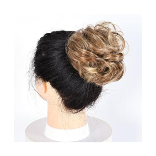 Haarteil Lockiger, unordentlicher Haarknoten, Chignon, Donut, Haarpolster, elastisches Haar, synthetisches Haarteil for Frauen Haarverlängerung(12H24)