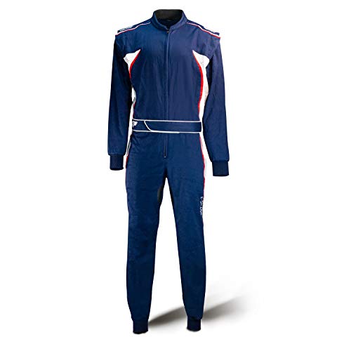 Speed Kart Overall 3-farbig - Kartoverall Detroit HS-3 blau weiß rot (4XL)