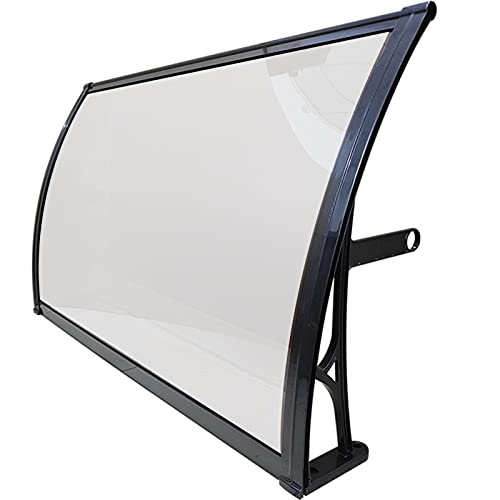 Fenstermarkise, transparente Vordertür-Überdachung, für Außentür, Terrasse, Polycarbonat, Sonnenschutz, Schneeschutz, Größenanpassung, klar, 60 x 240 cm