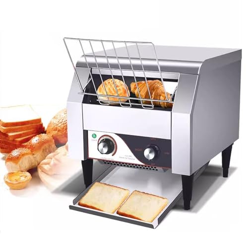 Elektrischer Durchlauftoaster, kommerzielle Brotmaschine, mit 3 Modi, 7 Heizstufen, Edelstahl-Kettentoaster (480 * 420 * 385mm)