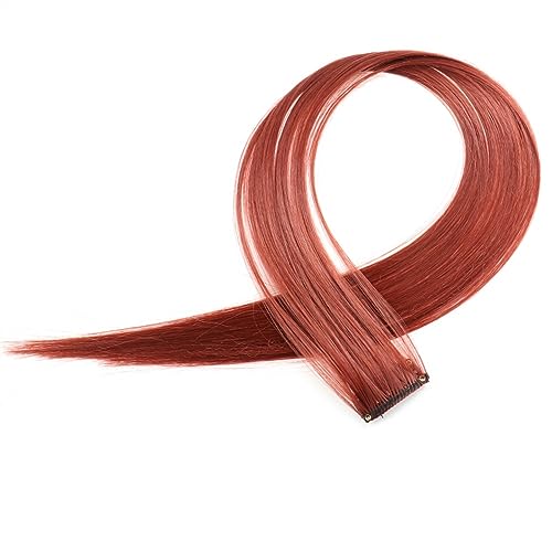 Clip-in-Haarverlängerungen Farbige Clip-in-Haarverlängerungen, 55,9 cm, Regenbogenfarben, lange, glatte Haarteile, Clip-in-Synthetik, Halloween, Cosplay, Mode, Party, Geschenk for Frauen und Mädchen C