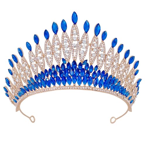 ohodhmnu Glitzernde Strasssteine, Brautkrone, verstellbare Größe, Kristall-Tiaras für Brautjungfern, Kopfzubehör, Party-Kopfschmuck