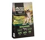 Dehner Wild Nature Hundefutter Bergweide, Trockenfutter getreidefrei / zuckerfrei, für ausgewachsene Hunde, Pferd, 4 kg