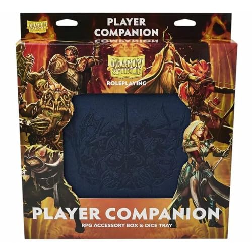 Dragon Shield RPG: Player Companion: Mitternachtsblau - kompatibel mit offiziellen DND Zauberkarten - dient auch als Würfelablage - Platz für Miniaturen, Stifte und Würfel