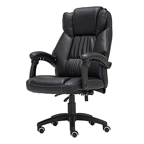 Heimarbeitsstuhl, Chefsessel, Bürostuhl, hohe Rückenlehne, Home-Office-Schreibtischstühle, verstellbarer ergonomischer Schreibtischstuhl mit gepolsterten Armlehnen, Drehstuhl aus PU-Leder mit Lordos