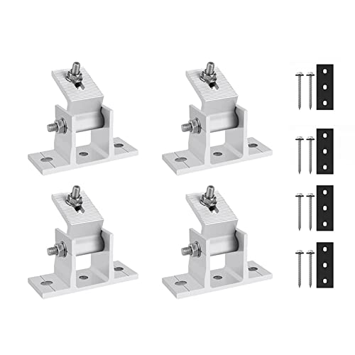 Eysaure 4Sets Verstellbare Dreieckige Aluminium-Solarmodul-Dachhalterung 15-30 ° Verstellbare PV-Modulhalterungen, Solarhalterungen, Flachdach, Von Solarmodulen