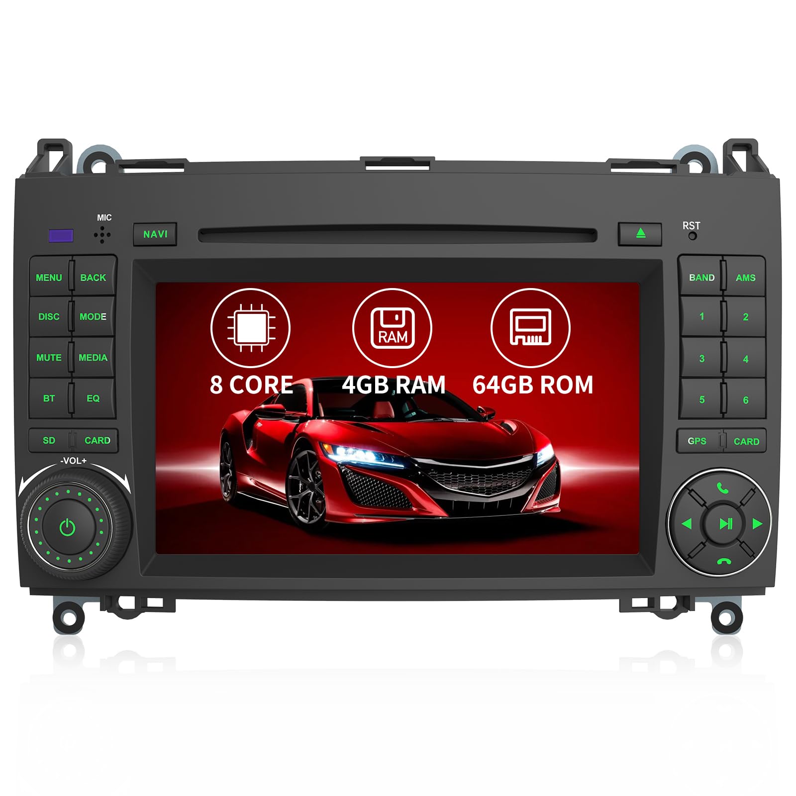 AWESAFE Autoradio für Mercedes-Benz Sprinter Vito Viano W245 W169 W639 W906,[4GB+64GB] Android 13 Radio 2Din mit CD-Laufwerk CarPlay Android Auto WLAN Bluetooth