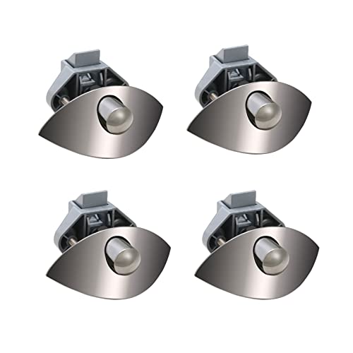 JSNZMTSBD 4pcs Camper Schloss,Push Lock,RV-Möbelschranktür-Schubladenschloss, Halbmond-Griffknopf, Hängeschrankschloss für Yachten- A06-GB Gun Black