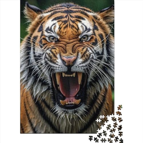 Art Tigers Holzpuzzle für Erwachsene Puzzlespielzeug 1000 große Teile Puzzle für Erwachsene als Geschenk für die ganze Familie und die 75x50cm