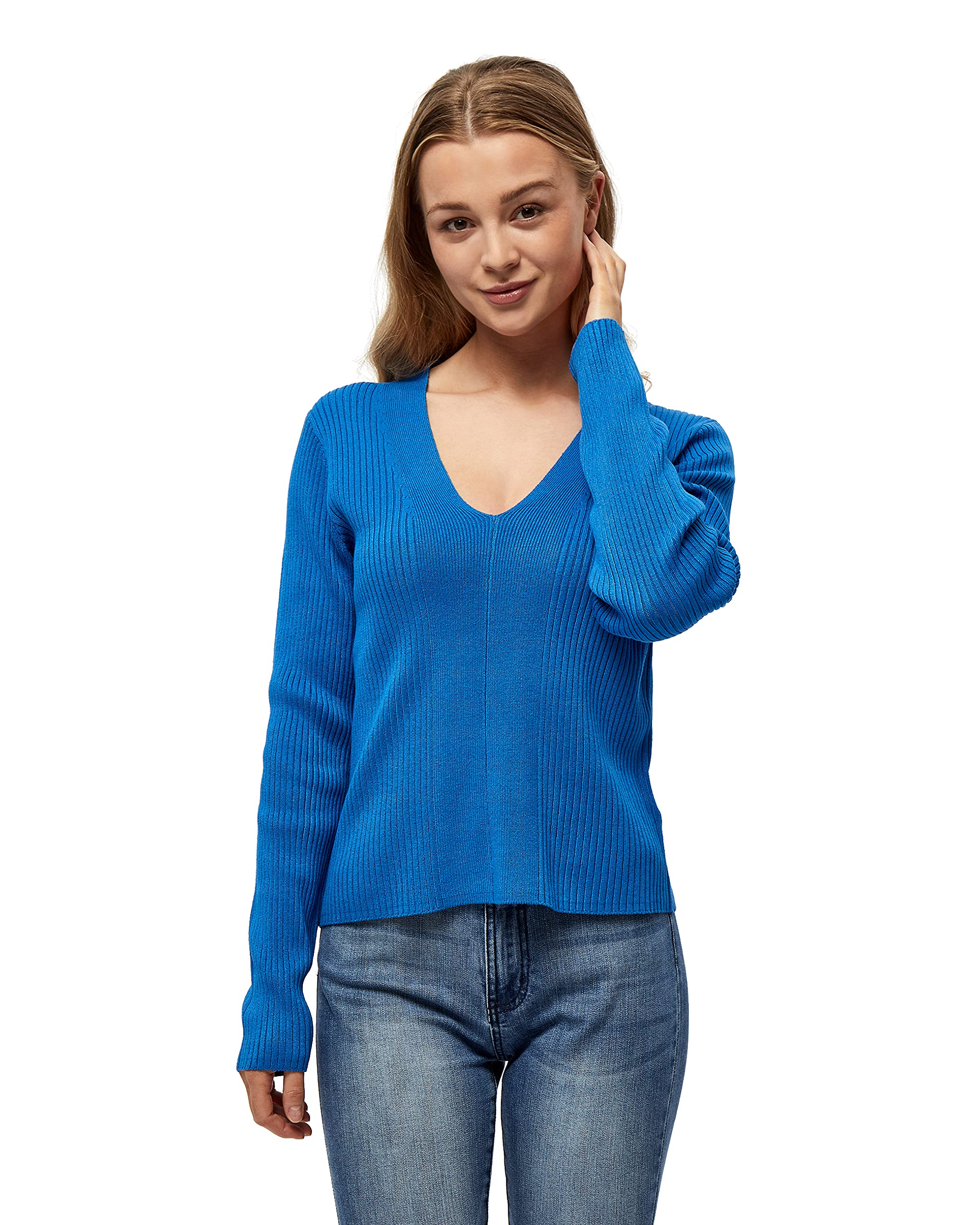 Peppercorn Damen Tana Rib 22 Ripp Pullover, 1537 Daphne Blue, L EU