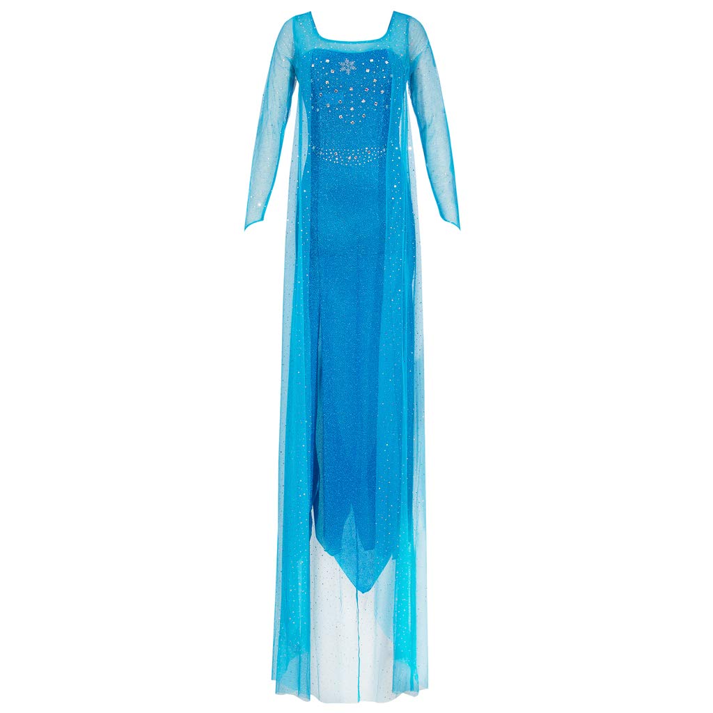 Katara 1768 - Damen Kostüm Prinzessin ELSA Kleid Frozen, Glitzerstoff Fasching Karneval Party, Größe M, Blau