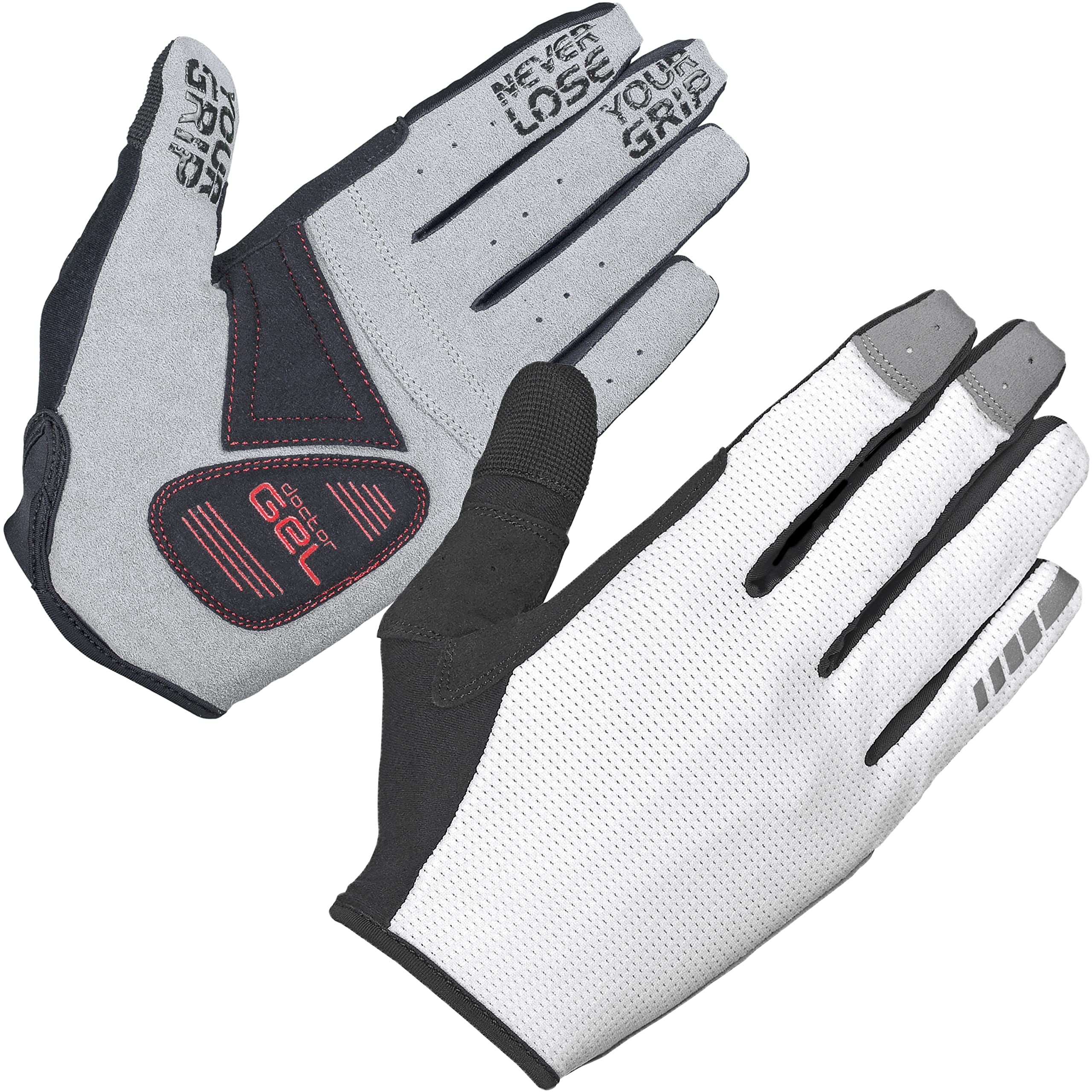 GripGrab Shark Gepolsterte Langfinger Mountainbike Gravel Handschuhe rutschfeste Vollfinger Sommer Fahrradhandschuhe