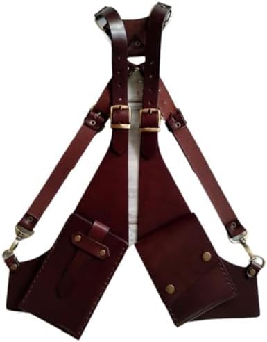 Herren Doppelschulter-Achseltasche, Steampunk-Retro-Anti-Diebstahl-PU-Leder-Unterarmtasche, modische tragbare tragbare Brusttasche für den Außenbereich