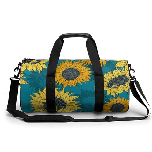 Gelbe Sonnenblumen Sport Duffel Bag Sporttasche Reisetasche Handgepäck Tasche Schwimmtasche Weekender Bag 45x23x23cm